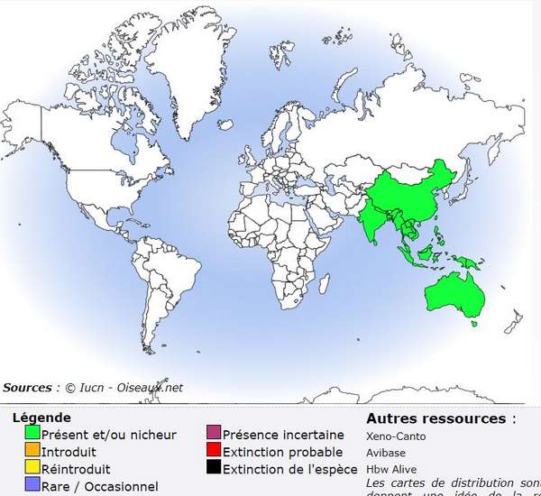 Répartition géographique Caille Chine