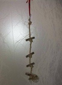 jouet corde avec 4 rondelles en bois
